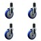 Service Caster 5'' Blue Poly Wheel Swivel 1-5/8'' Expanding Stem Caster Set, 4PK SCC-EX20S514-PPUB-BLUE-158-4 - alternate 1
